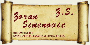 Zoran Simenović vizit kartica
